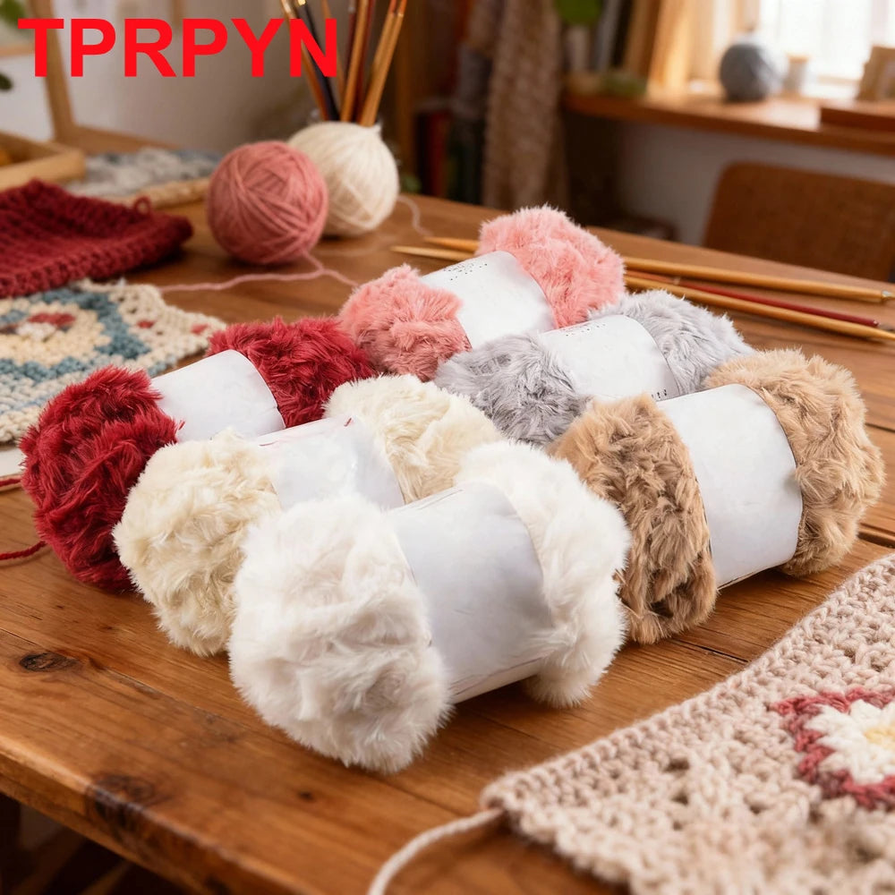Fil de laine de vison, 2 pièces, fil de fausse fourrure, cachemire, tricot à la main, Crochet, fil de pull, vêtements, écharpe, fil de vison moelleux