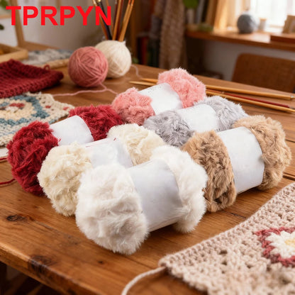 Fil de laine de vison, 2 pièces, fil de fausse fourrure, cachemire, tricot à la main, Crochet, fil de pull, vêtements, écharpe, fil de vison moelleux