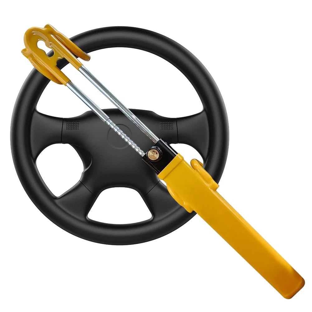 Verrou de volant rétractable à Double crochets, verrouillage de roue de voiture universel adapté aux voitures, camions, fourgonnettes et suv