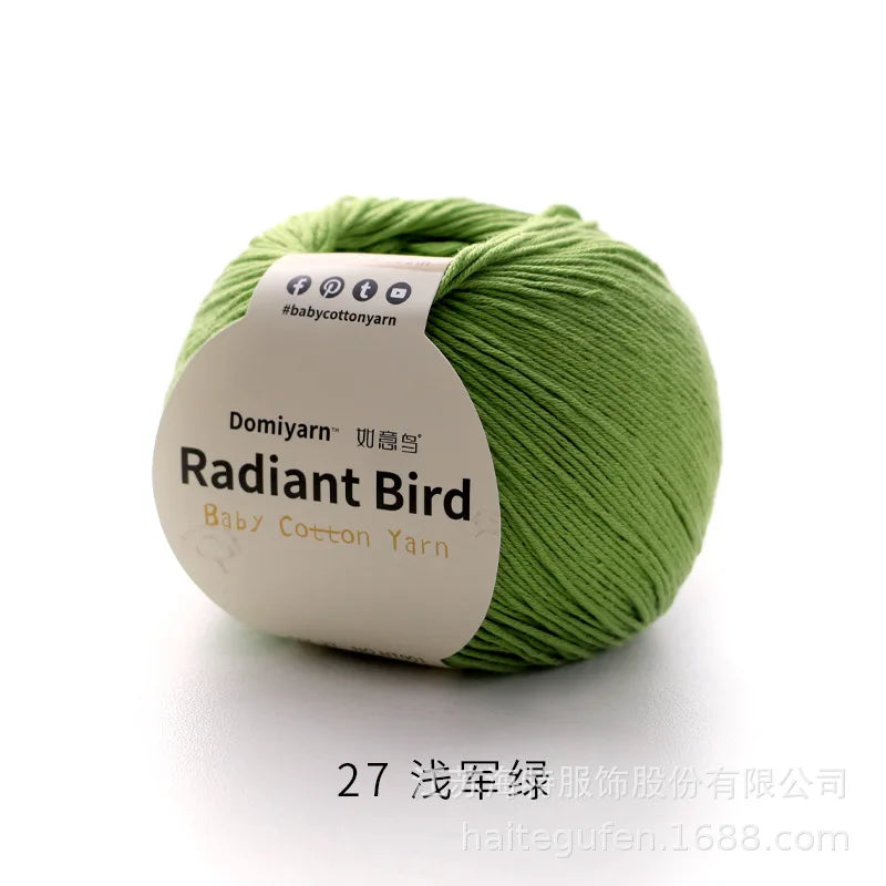 Fil de coton pur 100% biologique, fil pour bébé 50g pour tricoter, crochet et artisanat, crochet tissé à la main, pull, chapeau, fil d'écharpe