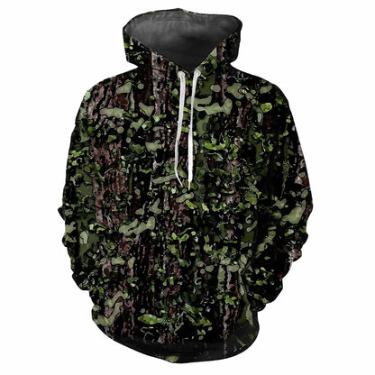Camouflage chasse animaux en plein air Camouflage printemps et automne hommes à capuche rue tendance ample confortable haut décontracté vêtements