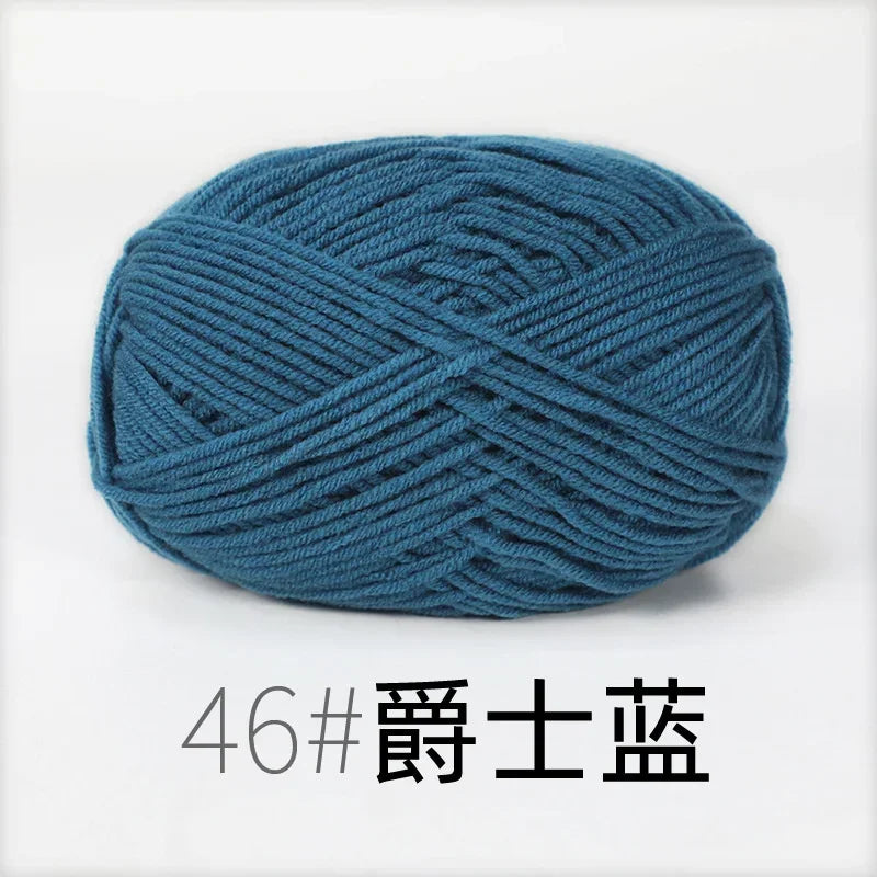 Fil de Lanas teint en coton au lait, 86 couleurs, 4 plis, pour bébé, chapeau, écharpe, pull, poupées, artisanat fait à la main