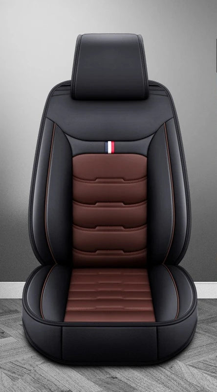 Housse de siège de voiture universelle fendue, entièrement entourée, respirante, confortable, de luxe, en cuir, coussin de siège de voiture, housse de siège complète