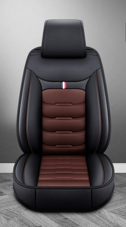 Housse de siège de voiture universelle fendue, entièrement entourée, respirante, confortable, de luxe, en cuir, coussin de siège de voiture, housse de siège complète