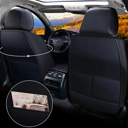 Housse de siège de voiture en cuir PU - Rouge, compatible avec les berlines et la plupart des voitures, SUV, camions, pick-up, design ergonomique avec airbags et côtés.