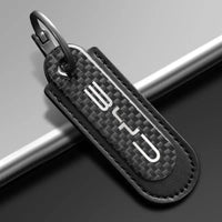 Porte-clés de voiture de luxe en Fiber de carbone, Logo, cadeaux pour BYD ATTO, 2025