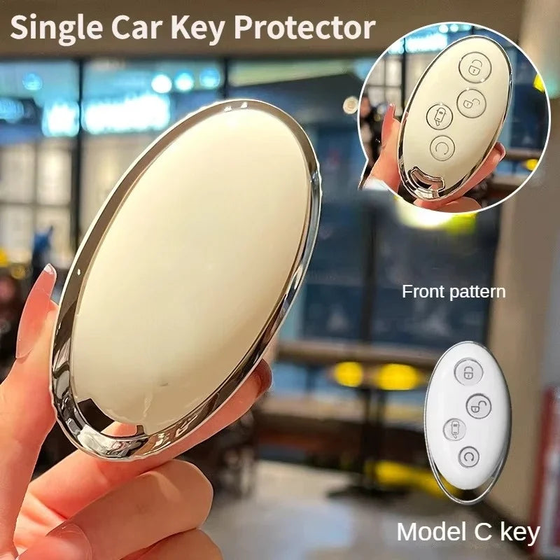 Pour BYD TPU clé de voiture mouette/dauphin/Qin/han/Tang/Song/SEAL U DM-i/ATTO03 décoration de clé de voiture housse de protection complète