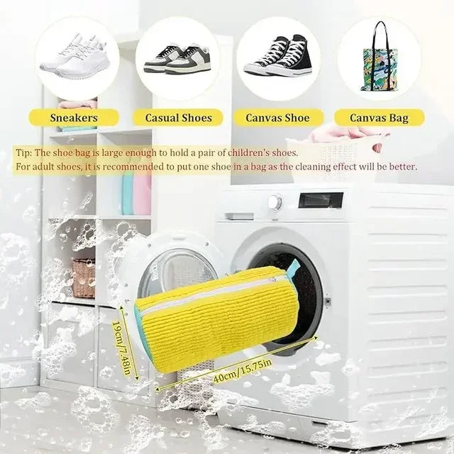 2/1 pièces sac de lavage de chaussures Machine à laver sacs à linge avec fermeture à glissière chaussures sacs de nettoyage chaussures blanchisserie Fibers moelleuses Sneaker