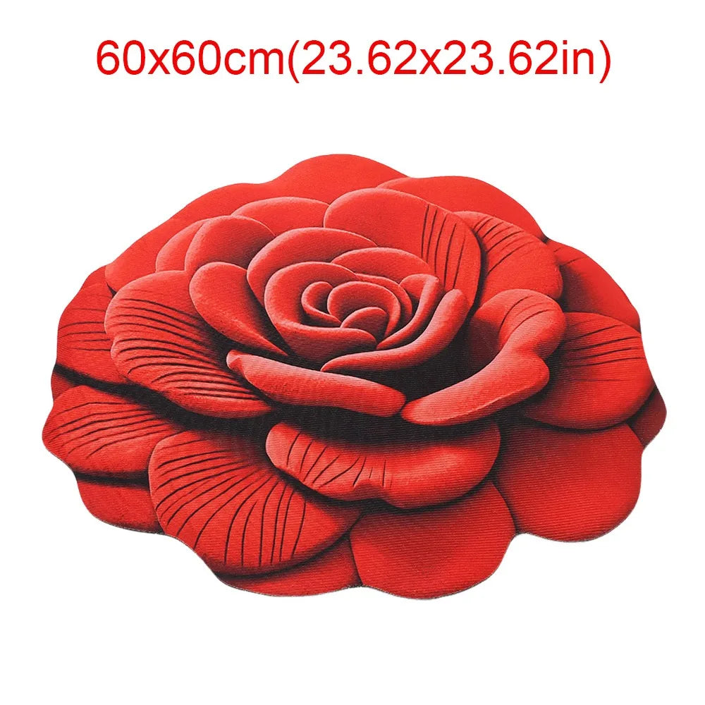 سجادة زهور ذات شكل خاص، غير قابلة للانزلاق، ماصة، بنمط الفاوانيا، 40x40 سم/60x60 سم، حشية باب ناعمة