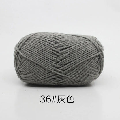 40-50 جم/المجموعة خيوط قطنية حليبية 4 طبقات (80%) للحياكة، صبغة لانا لعمل الكروشيه اليدوي، سترة قبعة دمى بسعر منخفض