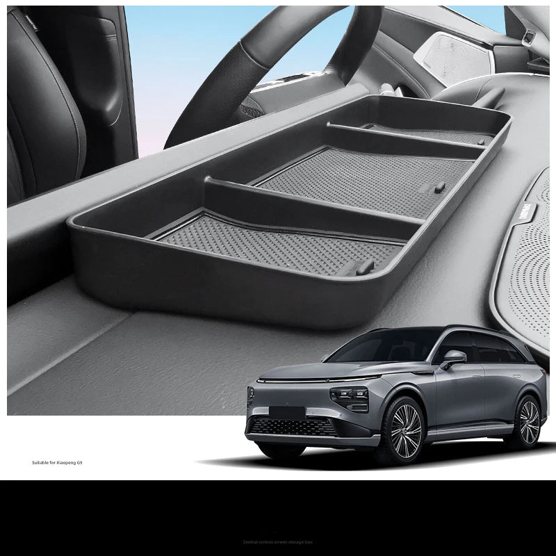 Boîte de rangement centrale de voiture pour Xpeng G9 2022 – 20225, porte-gobelet, plateau de tableau de bord, organisateur de rangement, accessoires d'intérieur de voiture noirs TPE