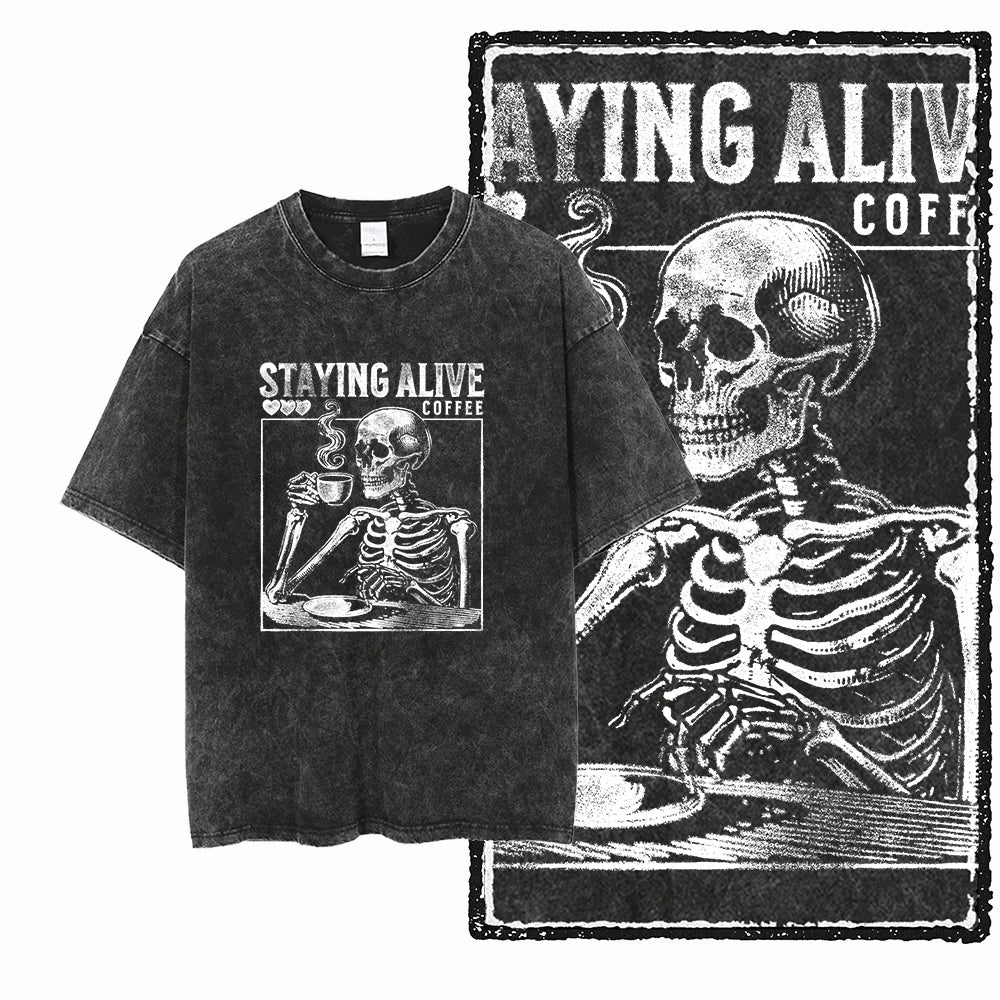 U1 STREE THEME graphique exclusif unisexe coton lavé à l'acide t-shirt Cool Vintage Streetwear hommes t-shirts grande taille t-shirt pour hommes