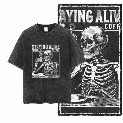 U1 STREE THEME graphique exclusif unisexe coton lavé à l'acide t-shirt Cool Vintage Streetwear hommes t-shirts grande taille t-shirt pour hommes
