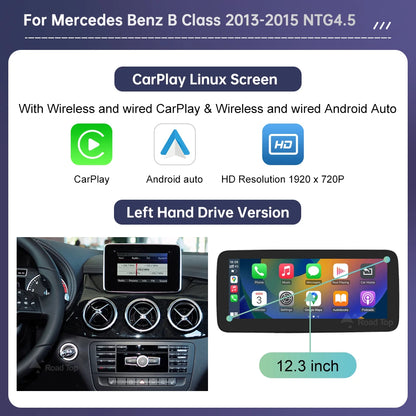 Écran tactile pour Mercedes Benz classe A W176 CLA GLA classe B W246 NTG4.5 GPS multimédia avec lecteur de voiture Carplay Android Auto