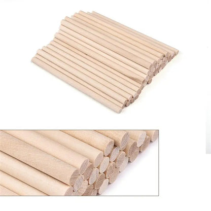 Bâton rond en bois pour l'artisanat, sucettes glacées alimentaires et fabrication de modèles de cheville, bricolage de chevilles durables, modèle de construction, outil de travail du bois