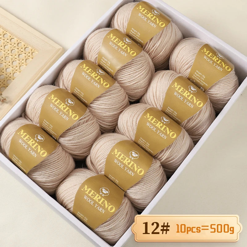 500 g de fil de laine d'alpaga mi-fin 212 de haute qualité, adapté au tricot de pulls, d'écharpes et de chapeaux, 10 écheveaux/paquet