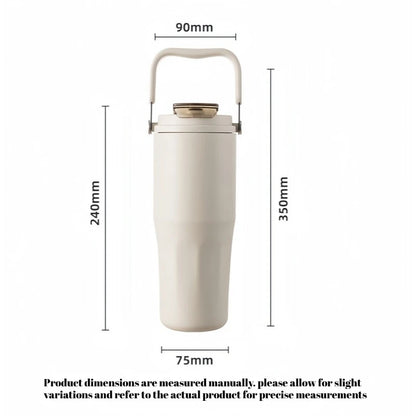 Gobelet à revêtement en céramique de 800ml, avec paille, bouteille d'eau isolée de grande capacité, étanche, poignée détachable, infuseur à thé pour voyage