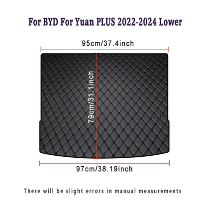 Tapis de coffre de voiture pour BYD, pour Yuan EV Pro PLUS 2025 2024 2023 2022 2021 2020 2019 2018, accessoires automobiles imperméables