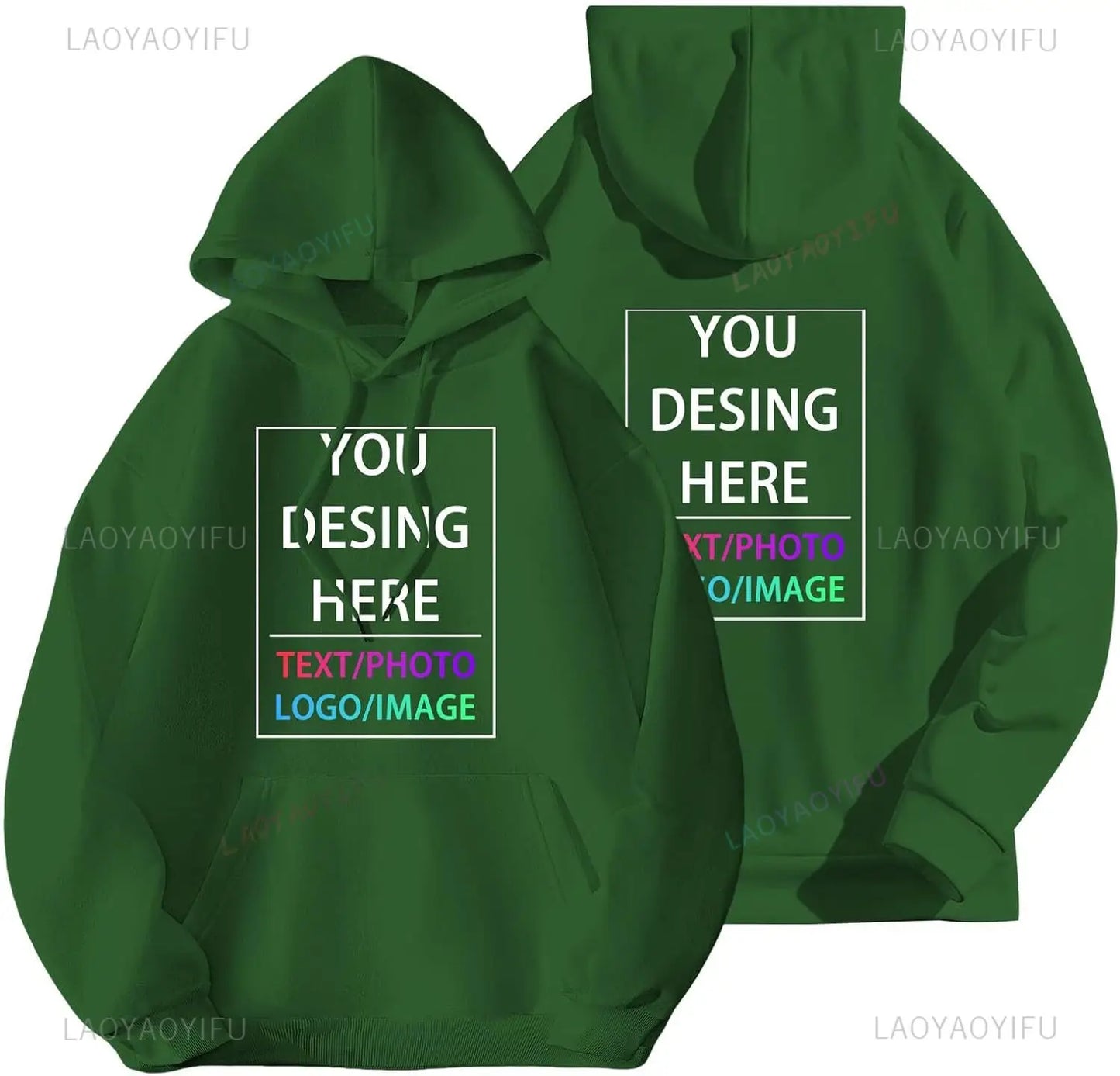 Sweat à capuche personnalisé pour hommes et femmes, concevez votre propre sweat à capuche personnalisé avec ajoutez votre texte et Photo, hauts à cordon réglable