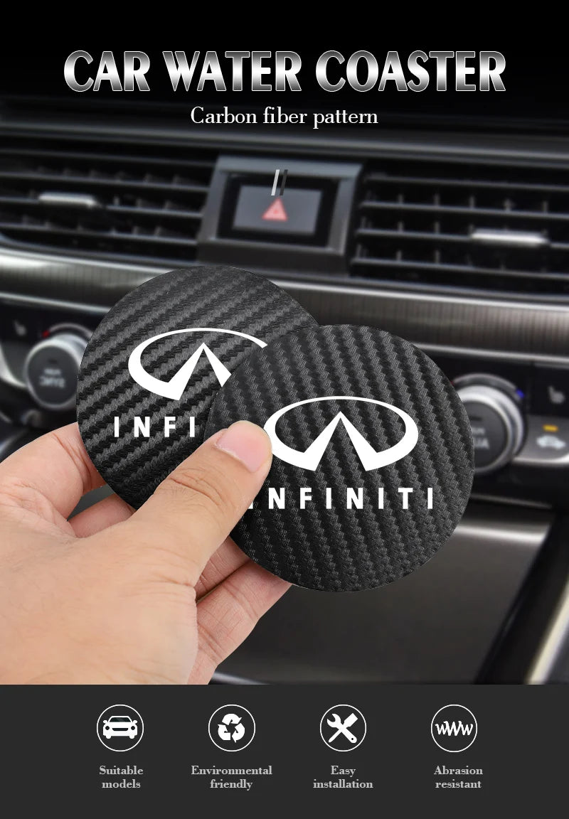 Porte-gobelet de voiture, dessous de verre, tapis de rangement de tasse, accessoires pour Infiniti Q50 G37 FX30 FX35 Q60 QX50 M37 ESQ JX35 QX70 Q30 FX50