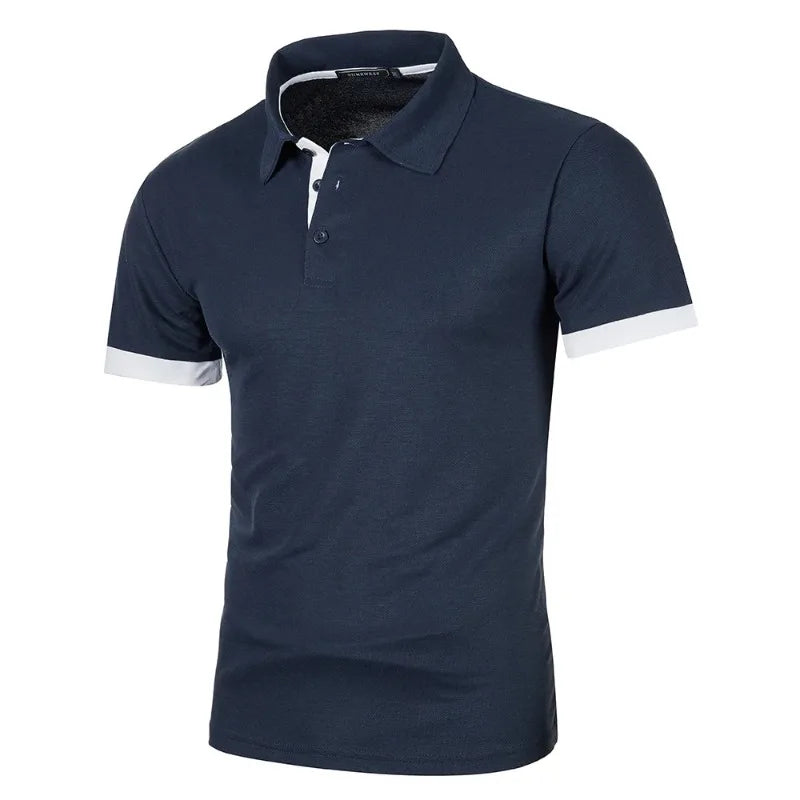 Polo à manches courtes pour hommes, couleur unie, Streetwear, t-shirts légers à revers pour hommes, hauts de Sport de Jogging d'été, nouvelle collection
