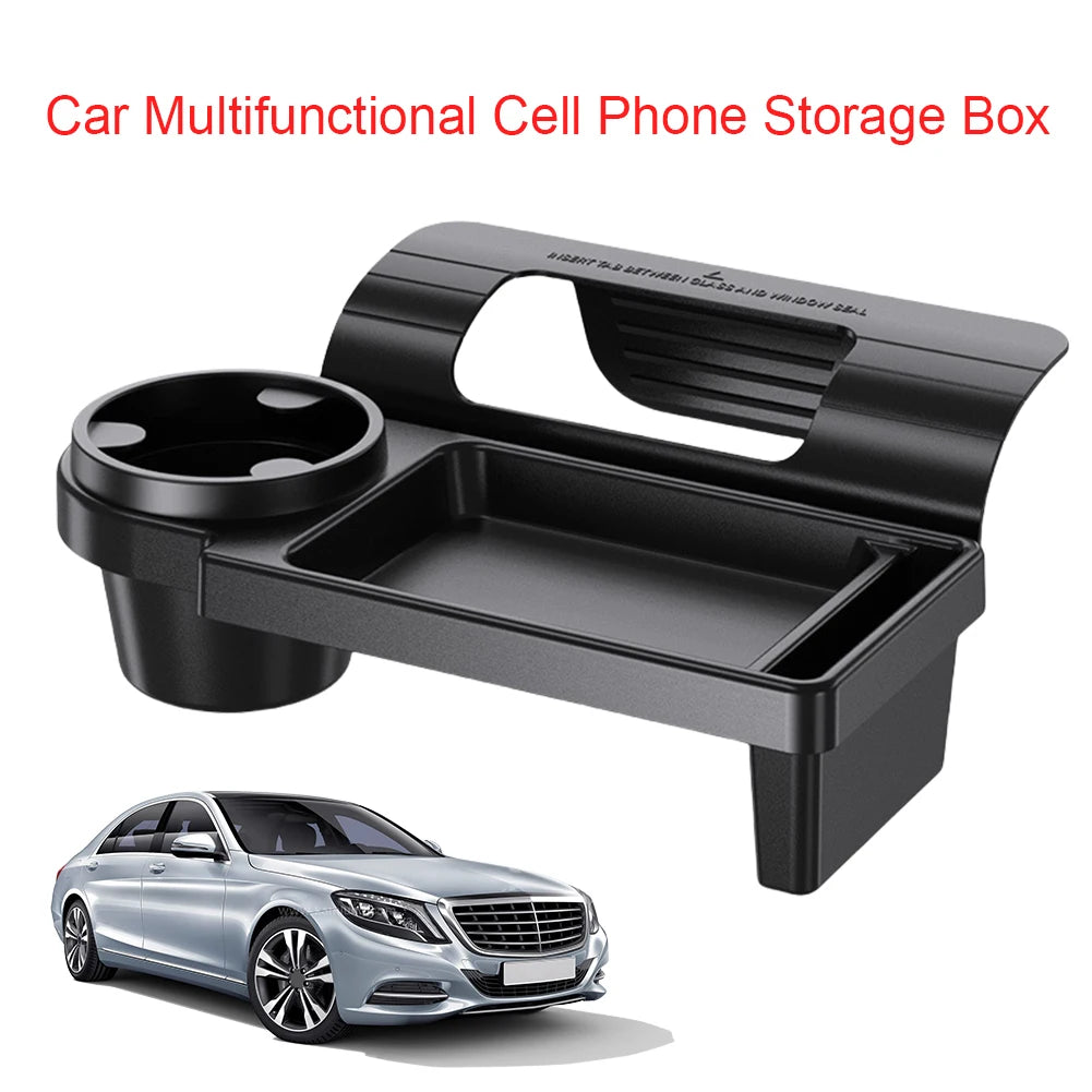 Boîte d'évaluation de voiture multifonctionnelle avec porte-gobelet, porte latérale, fenêtre, fente pour téléphone, confrontStorage T1 pour véhicule