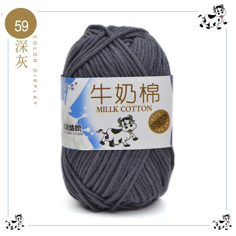 Fil à tricoter en coton au lait, 5 brins, 50g, pour bricolage de sacs de poupée, fil, écharpe, chaussettes