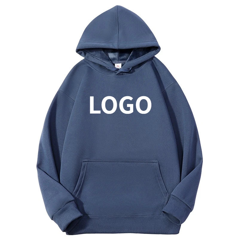 Sweat-shirt à capuche pour hommes, personnalisé avec votre Logo de marque, en coton lourd de haute qualité, pour bricolage, vêtements d'équipe, automne et hiver