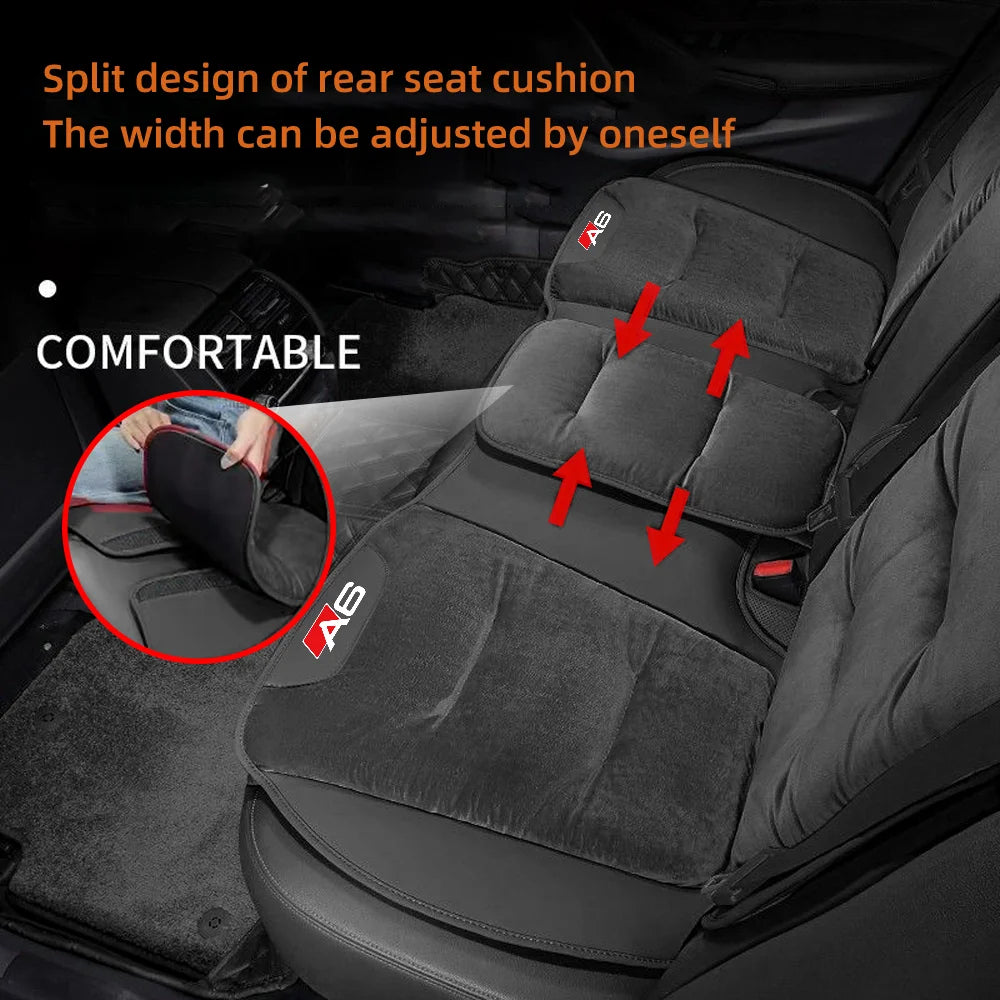 Housse de siège de voiture en flanelle pour Audi A6, coussin de siège avant/arrière en peluche chaud d'hiver, coussin de Protection de chaise, accessoires d'intérieur automobile