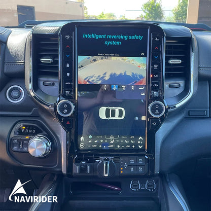 Autoradio Android 13 de 13.6 Pouces avec Écran Tactile et GPS, Lecteur Stéréo, Limitation Auto, Unité Centrale pour Dodge RAM 1500, 2500, 3500, 2019 - 2022