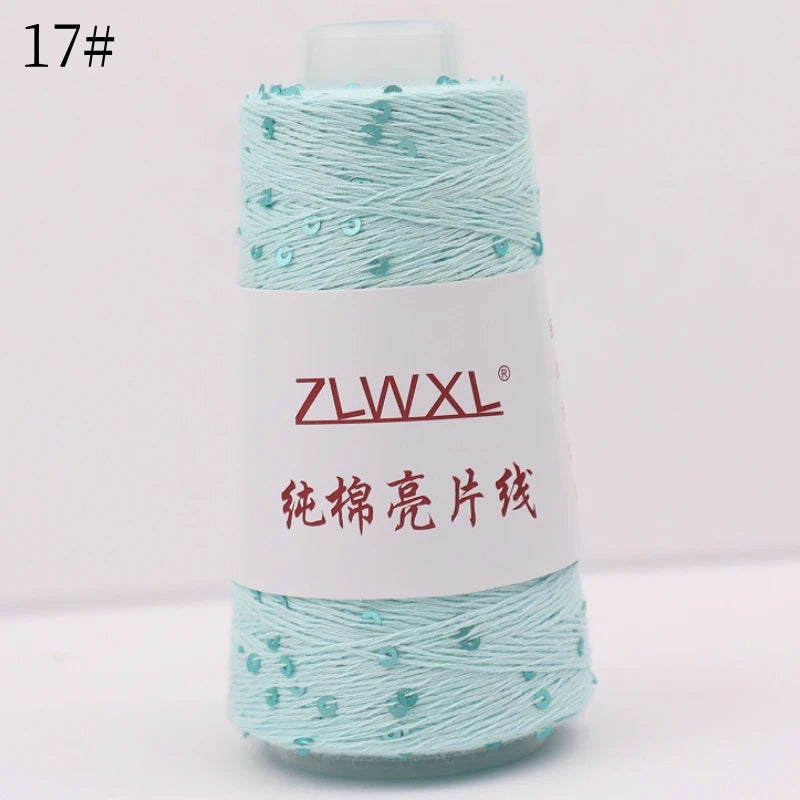   Блэк – fil de coton à paillettes, 100g, 800M, 3mm, décoration tricotée, crochet à la main, tricot jaune