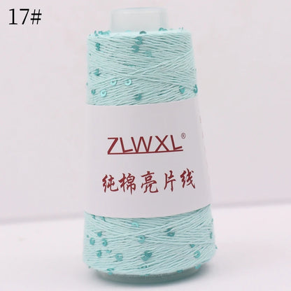   Блэк – fil de coton à paillettes, 100g, 800M, 3mm, décoration tricotée, crochet à la main, tricot jaune