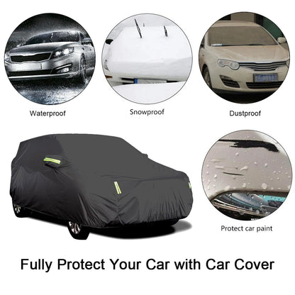 S-XXL couverture de voiture berline couvertures complètes avec bande réfléchissante Protection solaire anti-poussière et étanche UV résistant aux rayures universel