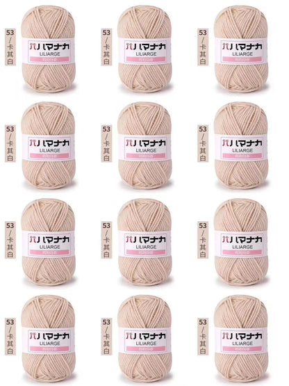 12 pièces 300g fil de lait fait à la main grossier bricolage tissage boule de fil pour pull chapeau écharpe et autres vêtements doux Crochet fil à tricoter