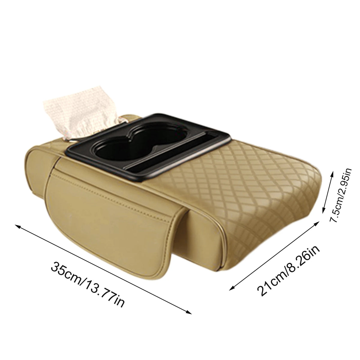 Coussin d'extension multifonctionnel pour accoudoir de voiture, coussin de console centrale épaissi de 7,5 cm, support de coude, organisateur de voiture