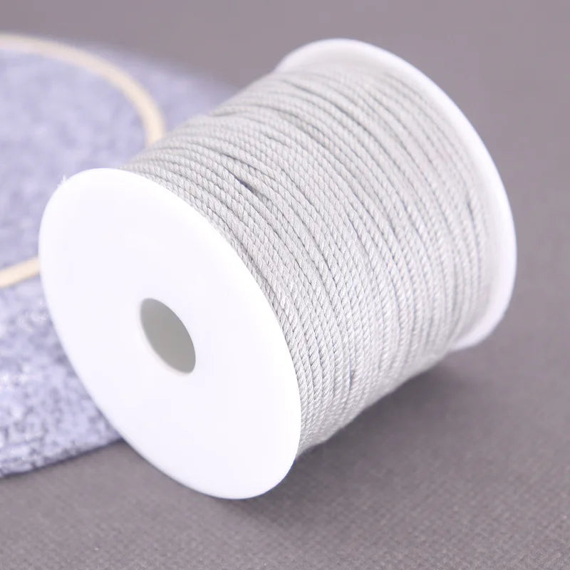 Corde de coton pour macramé, ficelle, ficelle, fil, artisanat, couture, tentures murales faites à la main, bohème, fête de mariage, décoration d'intérieur, 1.2mm, 37m
