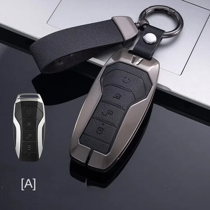 Étui pour clé pour BYD Song Plus Atto 3 Han EV Tang DM Qin joint dauphin cuir métal porte-clés à distance porte-clés accessoires de voiture
