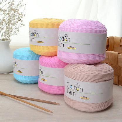 100 g/rouleau fil de coton pur coloré bébé fil de coton doux gros bébé coton Crochet tricots bricolage fil à tricoter à la main