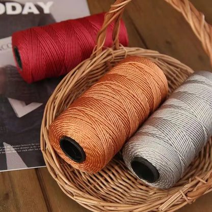Fil de soie et coton glacé léger d'été, 1.5mm, 200m, fil au Crochet pour bricolage, artisanat, sac, chapeau, chaussures, fil en polypropylène, cordon de fil au Crochet