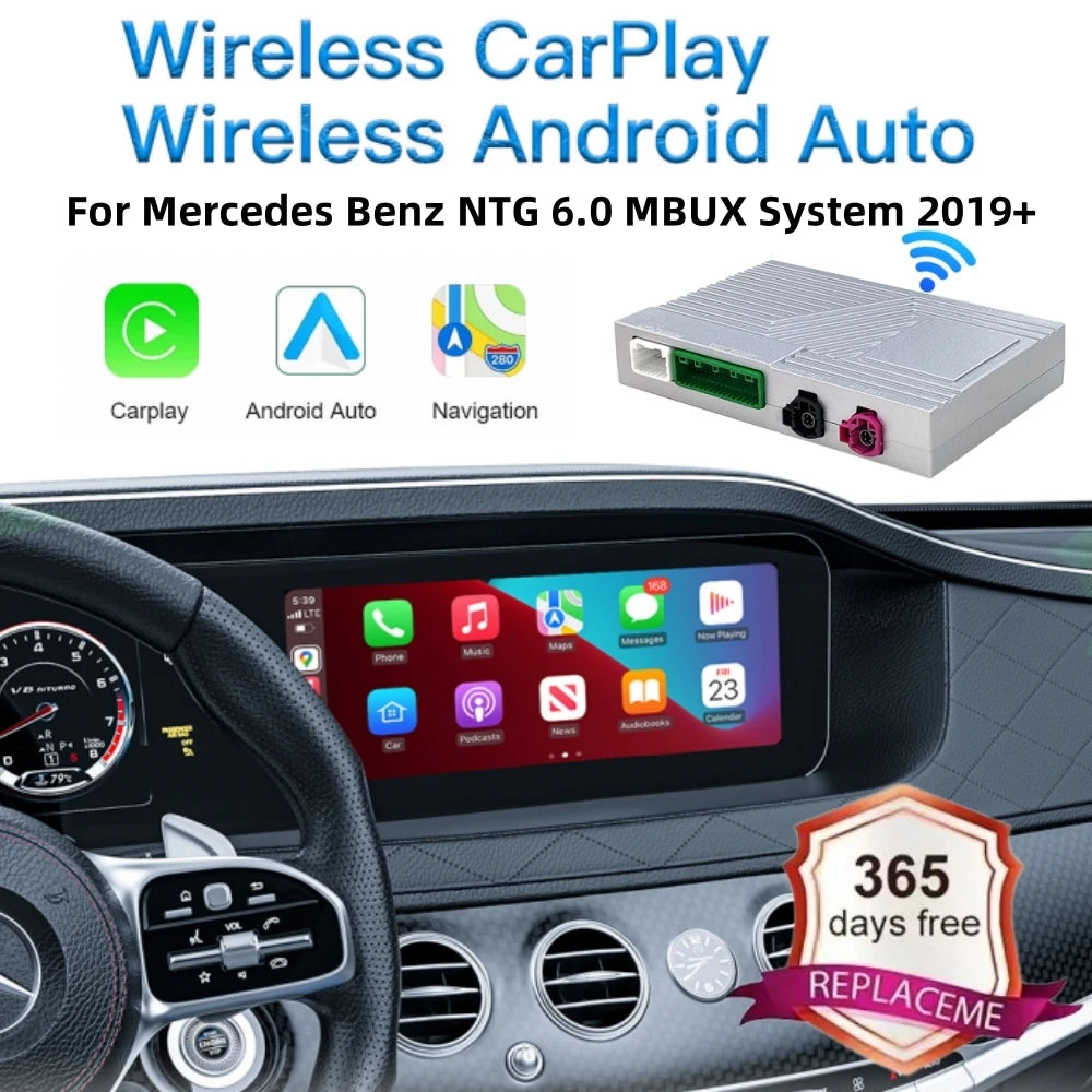 CarPlay sans fil Android Auto pour Mercedes Benz 2019 – 2022 NTG6.0 système MBUX Bluetooth GPS Nav Wifi mise à jour de l'écran multimédia