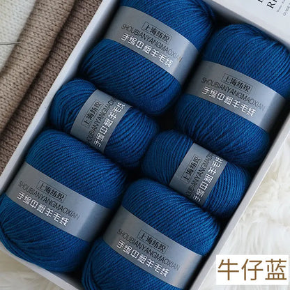 Fil de cachemire d'épaisseur moyenne, 500 g/ensemble, 4 plis, pour tricot au Crochet à la main, pull et pantalon, laine chaude, fil de laine 100%, doux pour la peau