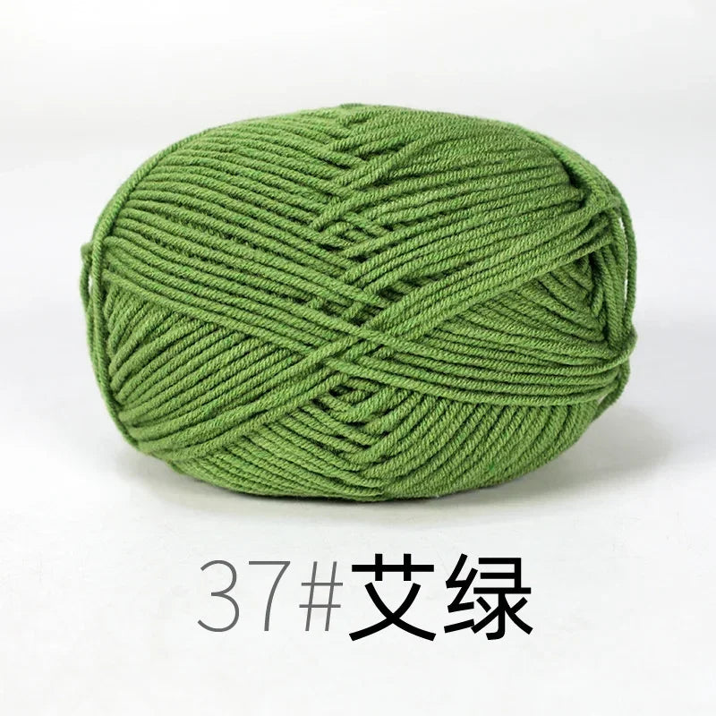 Fil de Lanas teint en coton au lait, 86 couleurs, 4 plis, pour bébé, chapeau, écharpe, pull, poupées, artisanat fait à la main