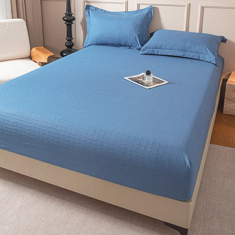 Housse de matelas unie douce pour la maison, drap-housse avec bande élastique pour lit simple, double, king, queen 90/120/150/180/200CM
