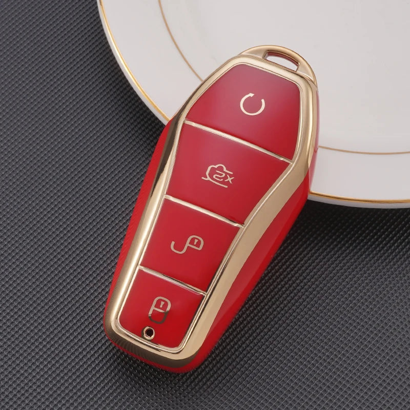 Étui pour clé de voiture en TPU à 4 boutons, housse de protection pour télécommande BYD Atto 3 Han EV Dolphin, accessoires automobiles