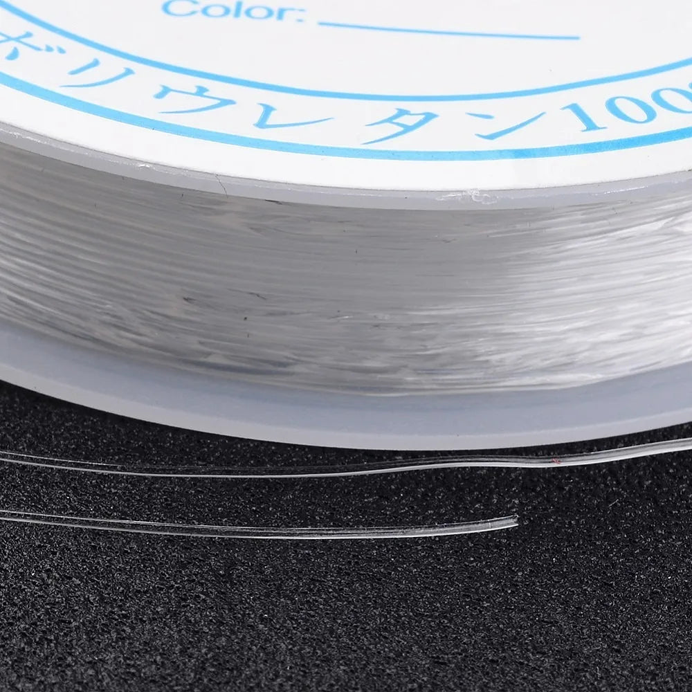 10 rouleaux de fil élastique transparent 0.4mm environ 15.85 yards(14.5m)/rouleau