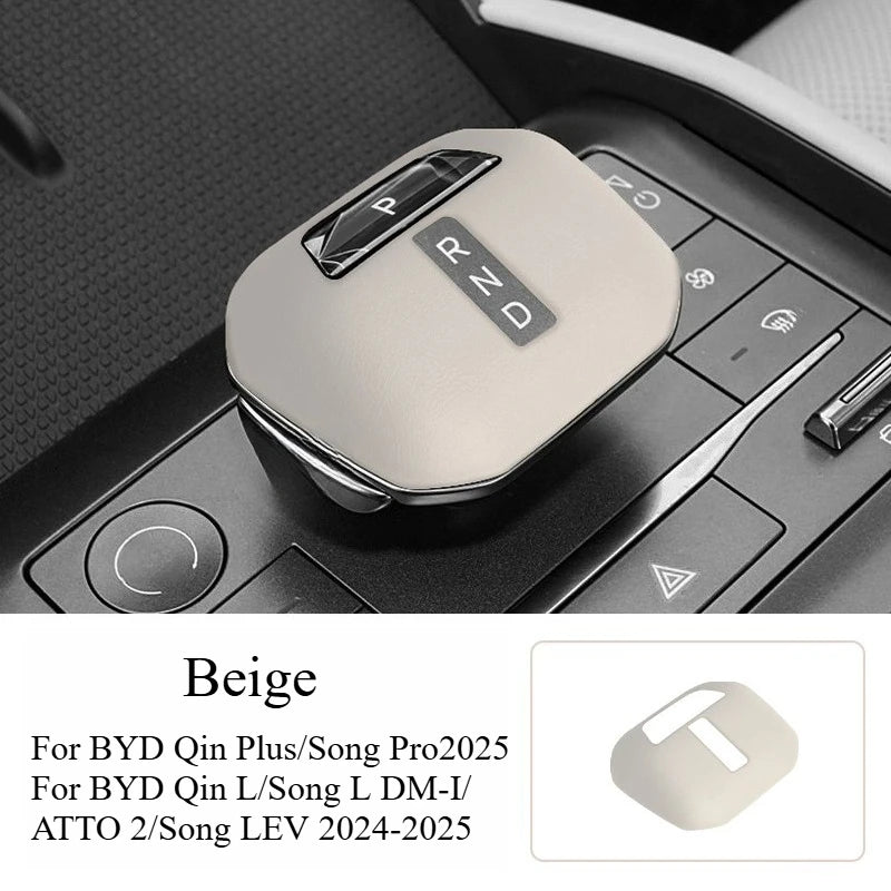 Couvercle d'engrenage en cuir pour voiture BYD Song L/Qin Plus/ATTO 2, couvercle de poignée d'engrenage, levier de commande Central, accessoires de protection