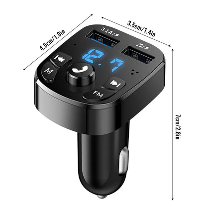 Chargeur de voiture transmetteur FM, Bluetooth, audio, tourisme, USB, lecteur MP3, autoradio, mains libres, 3,1 A, charge rapide, accessoires de voiture