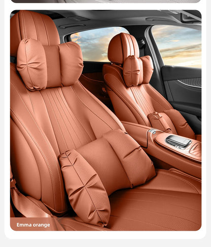 Coussin de tête de siège auto universel de haute qualité, oreiller de nuque en cuir perforé respirant, support lombaire pour voiture
