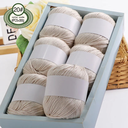 Fil de mélange de soie de luxe 6 pièces/ensemble, 50g chacun, fil à tricoter doux adapté aux pulls, couvertures et écharpes pour bébé, plusieurs couleurs