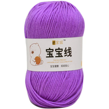 Fil spécifique pour bébé 50g, coton de lait protéiné en soie, fil de matériel de poupée de pull de chapeau tissé à la main, doux pour la peau avec une élasticité